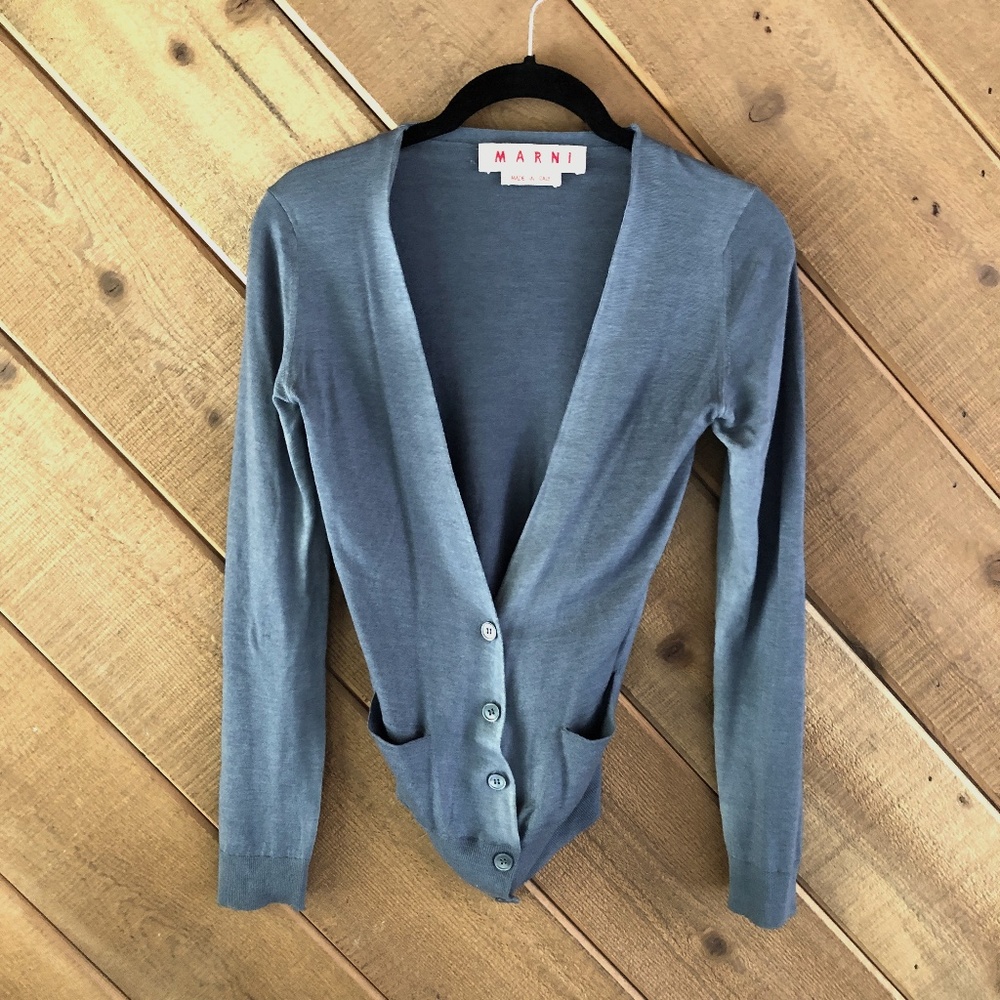 Marni slate blue cardigan, size XS